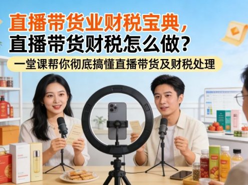 直播带货业财税宝典，直播带货财税怎么做？一堂课帮你彻底搞懂直播带货及财税处理