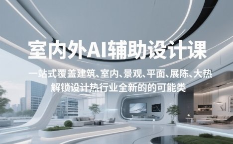 室内外AI设计课，一站式覆盖建筑、室内、景观、平面、展陈五大热门品类，解锁设计行业的全新可能