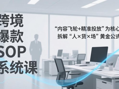 跨境爆款SOP系统课，“内容飞轮+精准投放”为核心，拆解“人×货×场”黄金公式