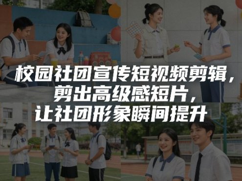 校园社团宣传短视频剪辑，剪出高级感短片，让社团形象瞬间提升