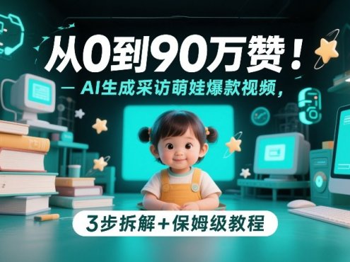 从0到90万赞：AI生成采访萌娃爆款视频，3步拆解+保姆级教程