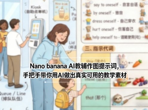 Nano banana AI教辅作图提示词，手把手带你用AI做出真实可用的教学素材