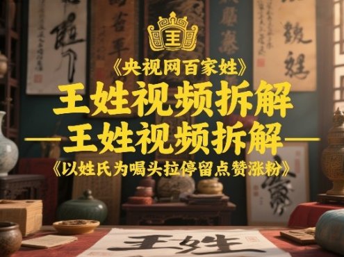 央视网百家姓–王姓视频拆解，以姓氏为噱头拉停留点赞涨粉