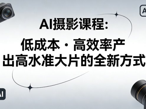 AI摄影课程，低成本高效率产出高水准大片的全新方式