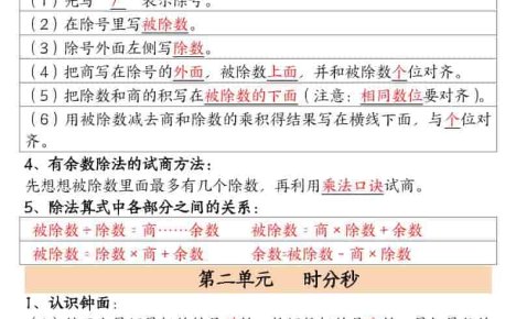 二年级下数学必会知识汇总《苏教版》