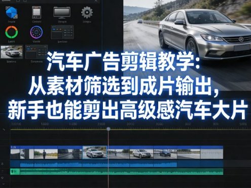 汽车广告剪辑教学：从素材筛选到成片输出，新手也能剪出高级感汽车大片