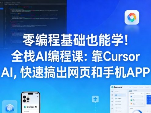 零编程基础也能学!全栈AI编程课:靠Cursor AI,快速搞出网页和手机APP