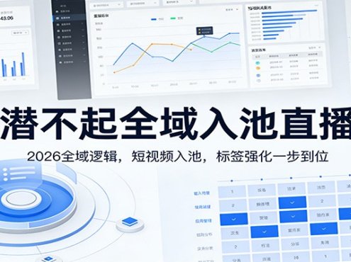 无潜不起全域入池直播课：2026全域逻辑，短视频入池，标签强化一步到位