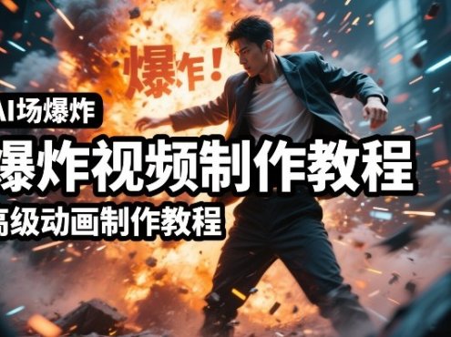 AI场景爆炸视频制作教程，利用人物实拍视频制作出高级的动画特效