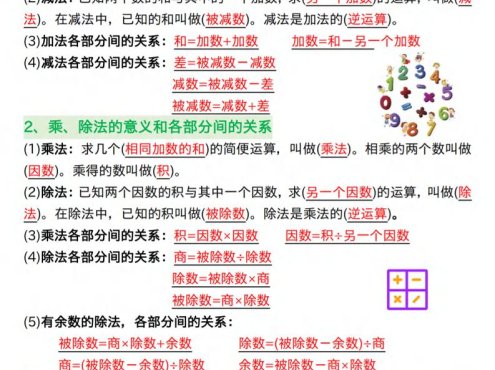 26春四下人教数学寒假预习1-8单元知识点总结14页