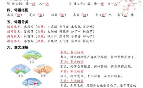 26春新一下语文寒假预习每课晨读单36页