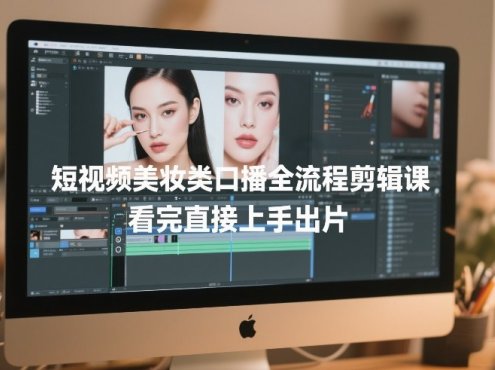 短视频美妆类口播全流程剪辑课,看完直接上手出片