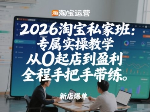 2026淘宝私家班:专属实操教学,从0起店到盈利,全程手把手带练(更新)