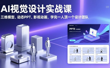 AI视觉设计实战课，三维模型、动态PPT、影视动画，学完一人顶一个设计团队