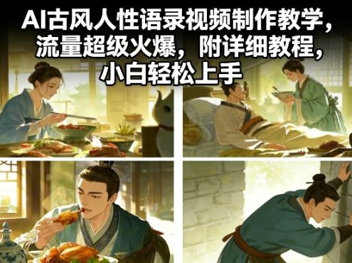 AI古风人性语录视频制作教学，流量超级火爆，附详细教程，小白轻松上手