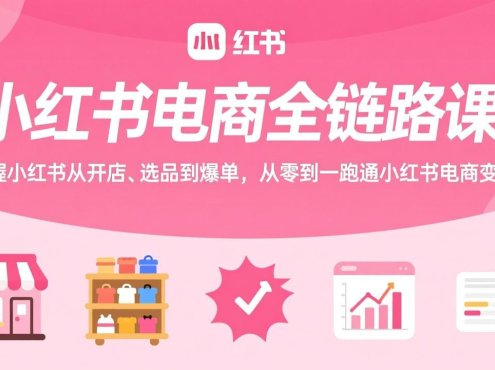 小红书电商全链路课：掌握小红书从开店、选品到爆单，从零到一跑通小红书电商变现
