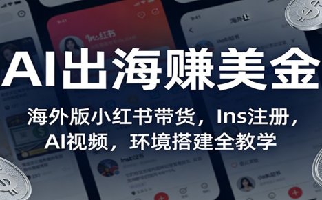 AI出海赚美金:海外版小红书带货,Ins注册,AI视频,环境搭建全教学