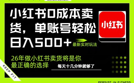 小红书0成本AI卖货,单账号轻松日入500+,完全托管AI,可矩阵放大