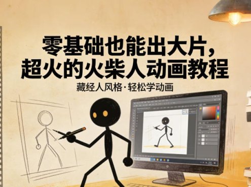零基础也能出大片，超火的火柴人动画教程(藏经人风格)