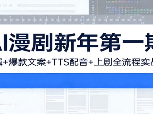 AI漫剧新年第一期：剪辑/爆款文案/TTS配音/上剧全流程实战课