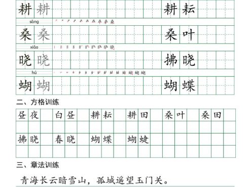 五下语文每日实用练习字帖(习字格+方格+章法练习)