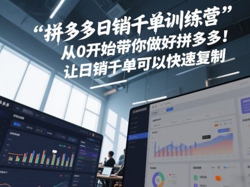 拼多多日销千单训练营，从0开始带你做好拼多多，让日销千单可以快速复制(更新26年2月)