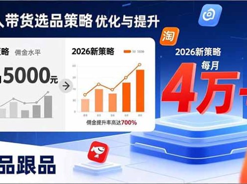 新人带货别瞎选品！这套2026全新选品跟品策略，让我的佣金从0做到每月4万+