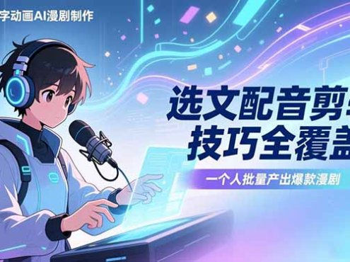 2026字字动画AI漫剧制作-1期，选文配音剪辑技巧全覆盖，一个人就能批量产出爆款漫剧