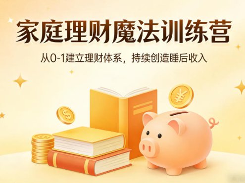 家庭理财魔法训练营，从0-1建立理财体系，持续创造睡后收入