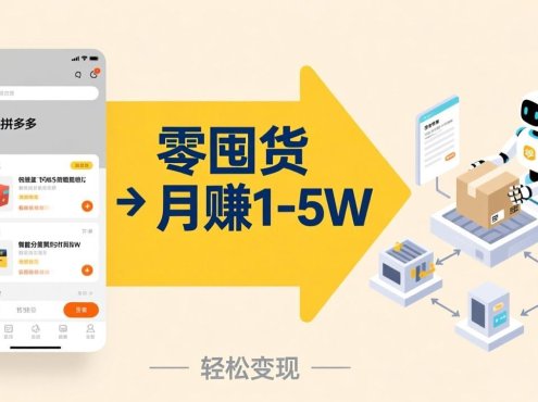 不用囤货不用跑单!拼多多虚拟玩法,机器人管理发货和客服,帮你月赚 1-5W