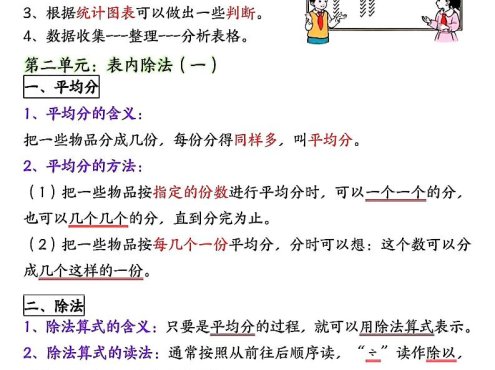 二年级下数学全册重点知识归纳《人教版》