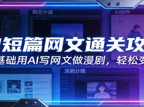 AI短篇网文通关攻略：零基础用AI写网文做漫剧，轻松变现