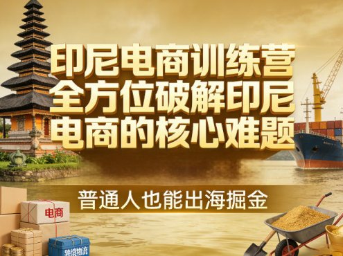 印尼电商训练营，全方位破解印尼电商的核心难题，普通人也能出海掘金