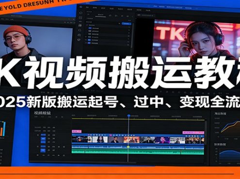 TK视频搬运教程：2025新版搬运起号、过中、变现全流程