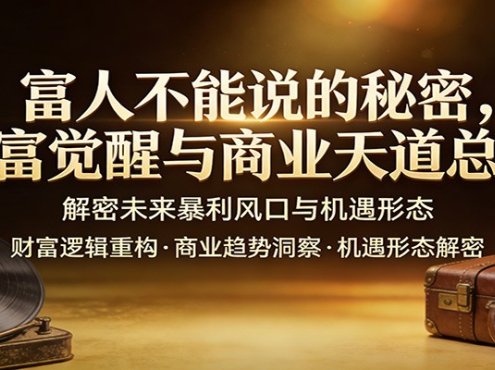 富人不能说的秘密，财富觉醒与商业天道总纲，解密未来暴利风口与机遇形态