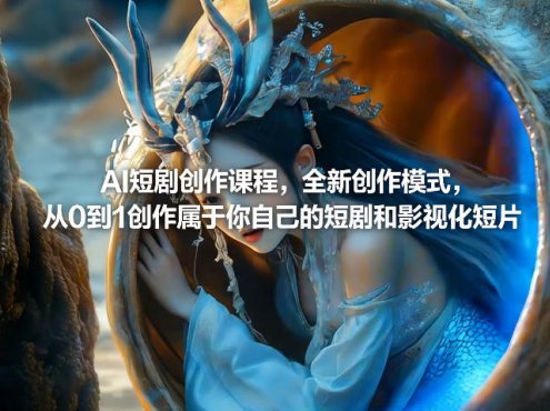 AI短剧创作课程，全新创作模式，从0到1创作属于你自己的短剧和影视化短片