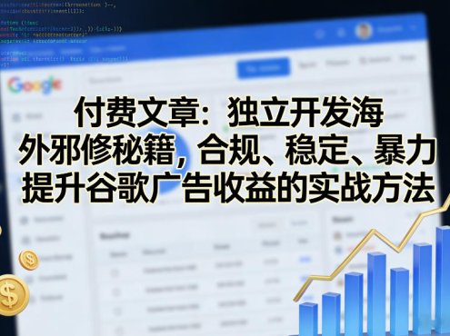 付费文章：独立开发海外邪修秘籍，合规、稳定、暴力提升谷歌广告收益的实战方法