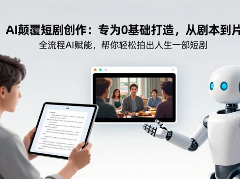 AI颠覆短剧创作：专为0基础打造，从剧本到成片全流程AI赋能，帮你轻松拍出人生第一部短剧