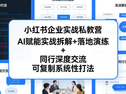 小红书企业实战私教营，AI赋能实战拆解+落地演练+同行深度交流，可复制系统性打法