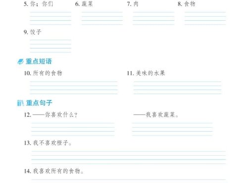 三年级下英语Unit1-6基础默写本《冀教版》
