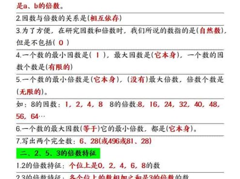 五年级下数学必背知识点总复习汇总《人教版》
