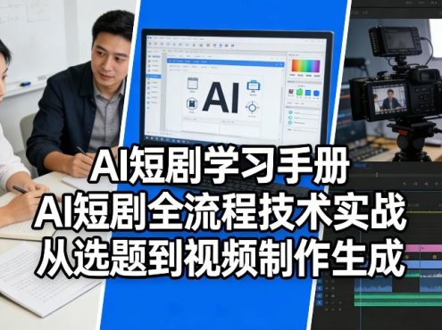 AI短剧学习手册，AI短剧全流程技术实战，从选题到视频制作生成