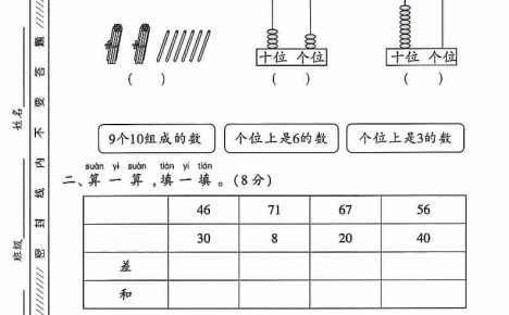 一年级下数学期末专项复习《易错题》《苏教版》