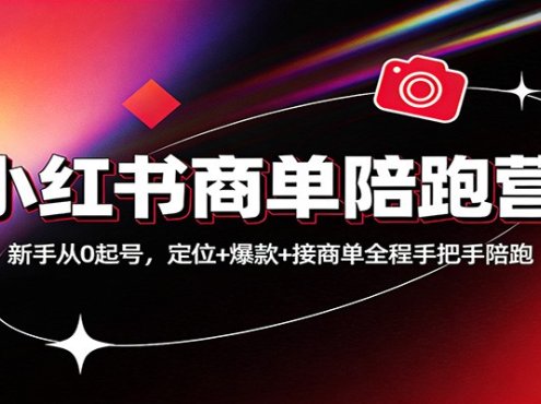 小红书商单陪跑营：新手从0起号，定位+爆款+接商单全程手把手陪跑