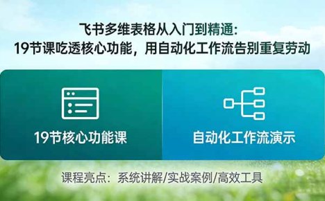 飞书多维表格从入门到精通：19节课吃透核心功能，用自动化工作流告别重复劳动