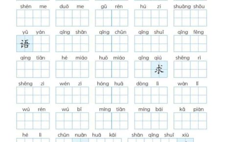 一年级下语文1-8单元生字词默写单（衔接版）