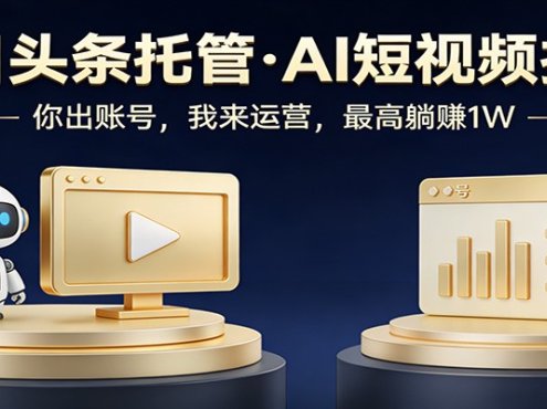 头条号AI托管，我提供作品，你提供账号，每天5分钟发布，小白躺赚3000+