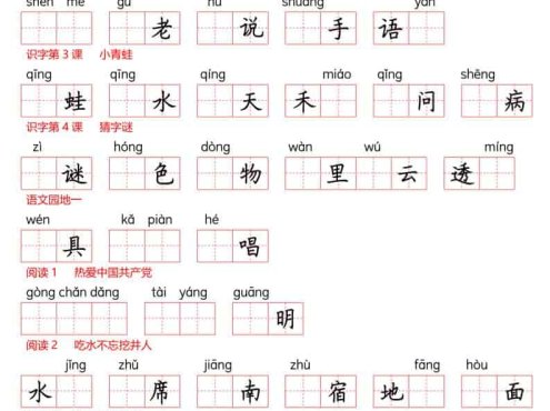一年级下语文看拼音写生字（生字表）
