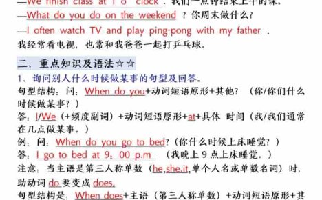 五年级下英语知识点归纳《人教PEP》