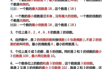 五年级下数学必背知识考点